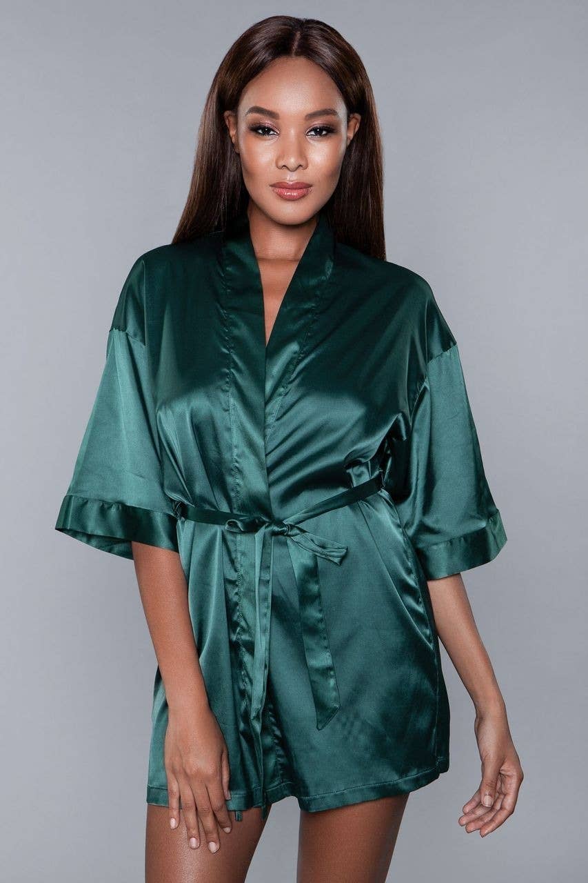 Emerald Satin Robe