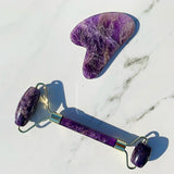 Beauty Strike Amethyst Roller + Gua Sha Set