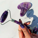Beauty Strike Amethyst Roller + Gua Sha Set
